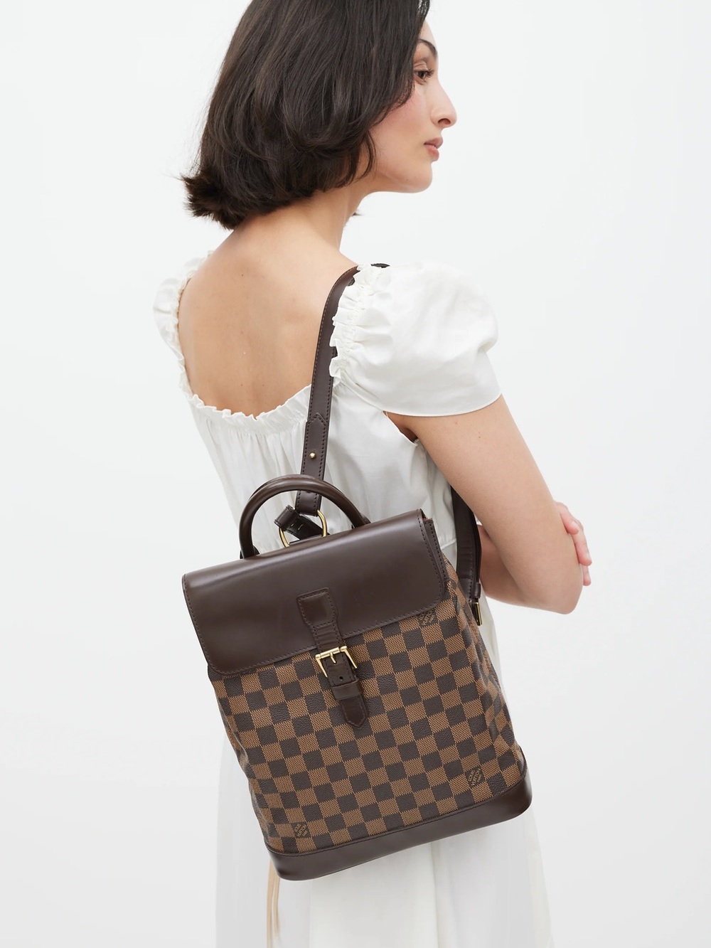 Louis Vuitton Brown Damier Ebene Soho Backpack